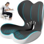 integrated lumbar and seat cushion for comfort, support and back pain relief